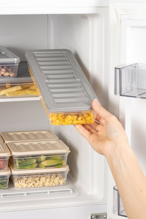 Hermia Juego de Cajas de Almacenamiento MDFRSB-2-9, Set de 9 Piezas de Plástico Gris para Cocina y Despensa
